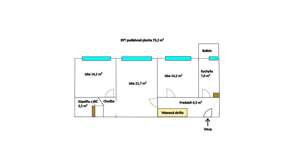 R A Č I A N S K A | 3 izbový byt 76 s balkónom |  BAIII - Nové Mesto