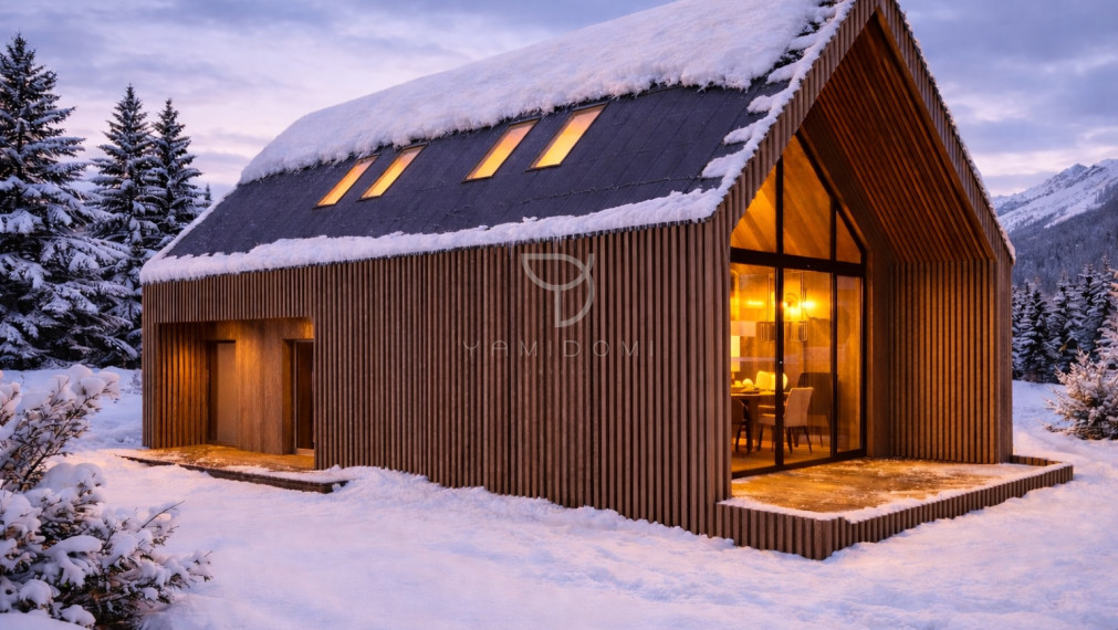 M L Y N I C A   Moderný drevodom 110m² so 600m² pozemkom s výhľadom na Vysoké Tatry